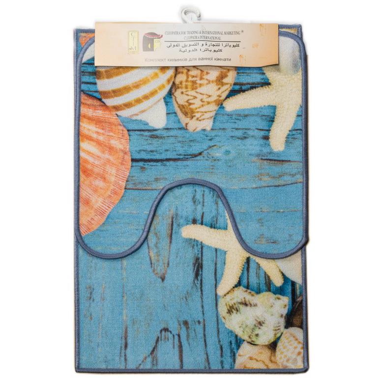 Набір килимків у ванну кімнату Mac Carpet Print 283-2 57х90 см/57х60 см Блакитний (6700070)