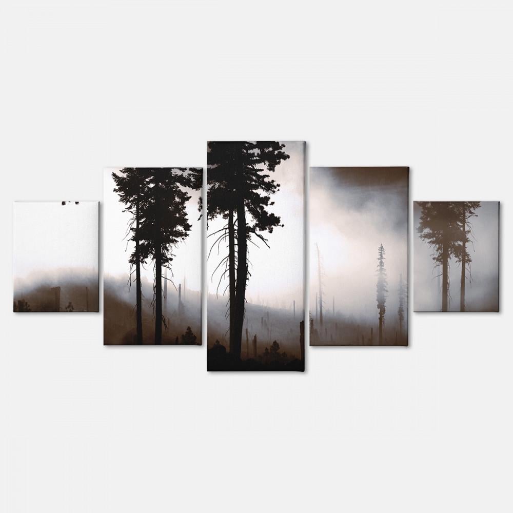 Модульная картина Malevich Store Туманный Лес из пяти частей 162x80 см (MK53604)