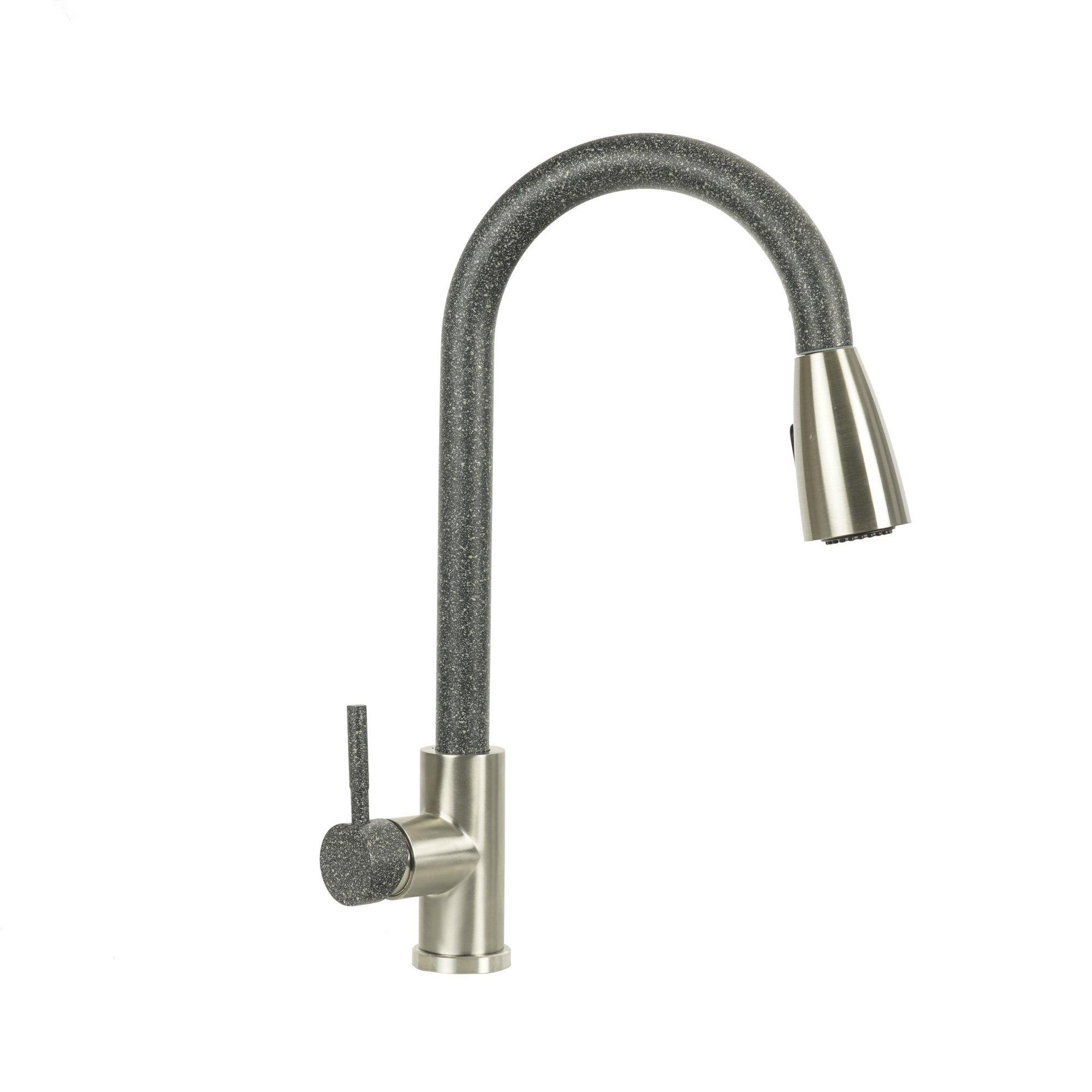 Змішувач з висувним виливом Platinum KT 8203 Графіт комбі (000034018)