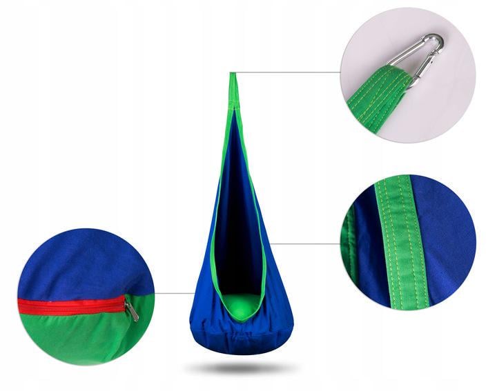 Кресло-качели подвесные NEO-SPORT кокон и подушка Синий (110000) - фото 3