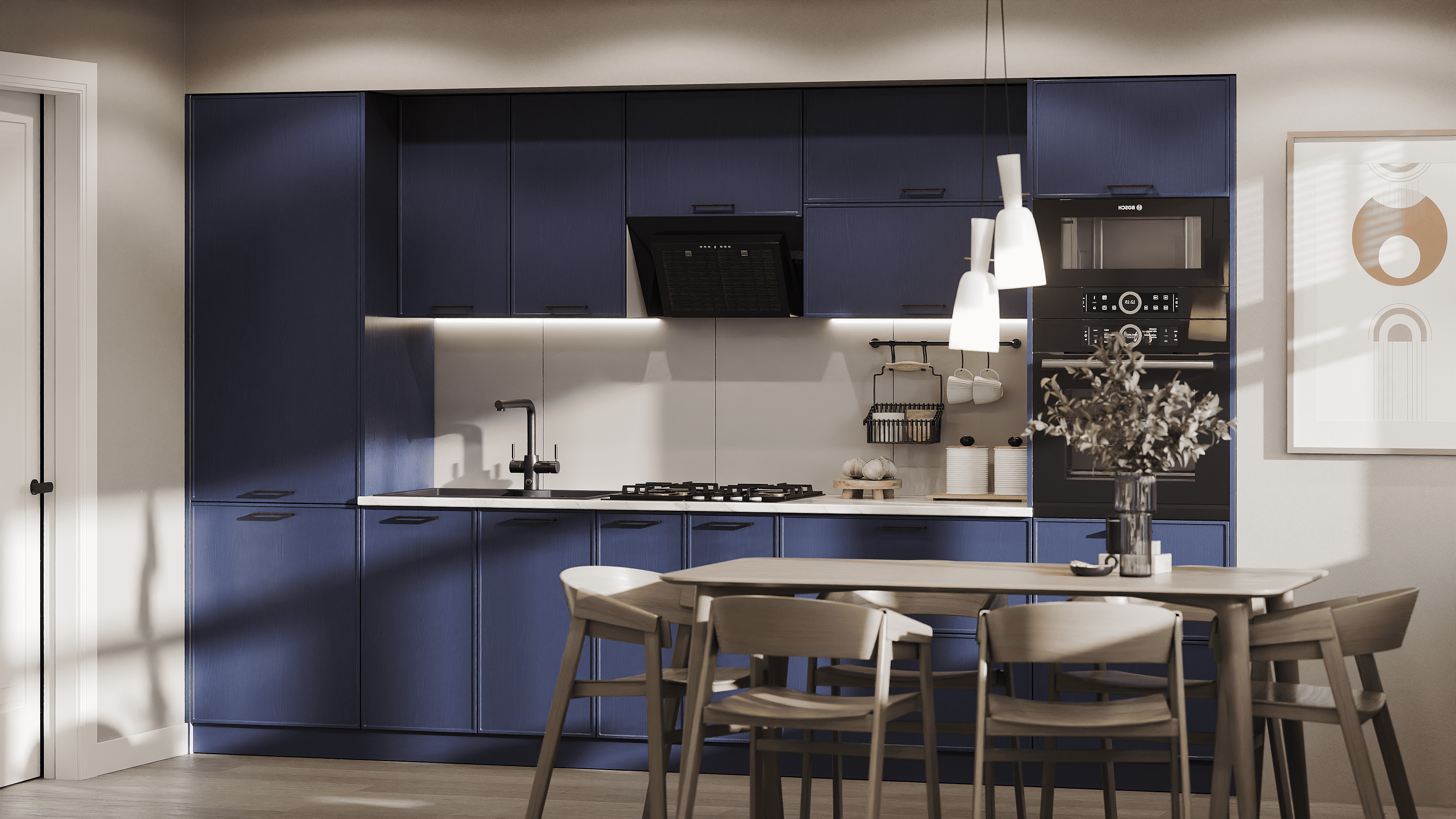 Кухня пряма Ariel 320 см Синій (000-000-3098)