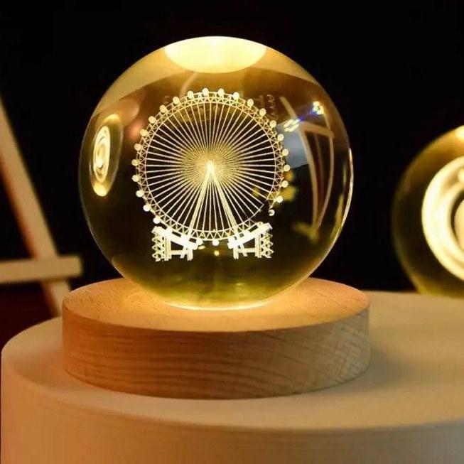 Светильник 3D хрустальный шар колесо обзора USB (AD-2470)
