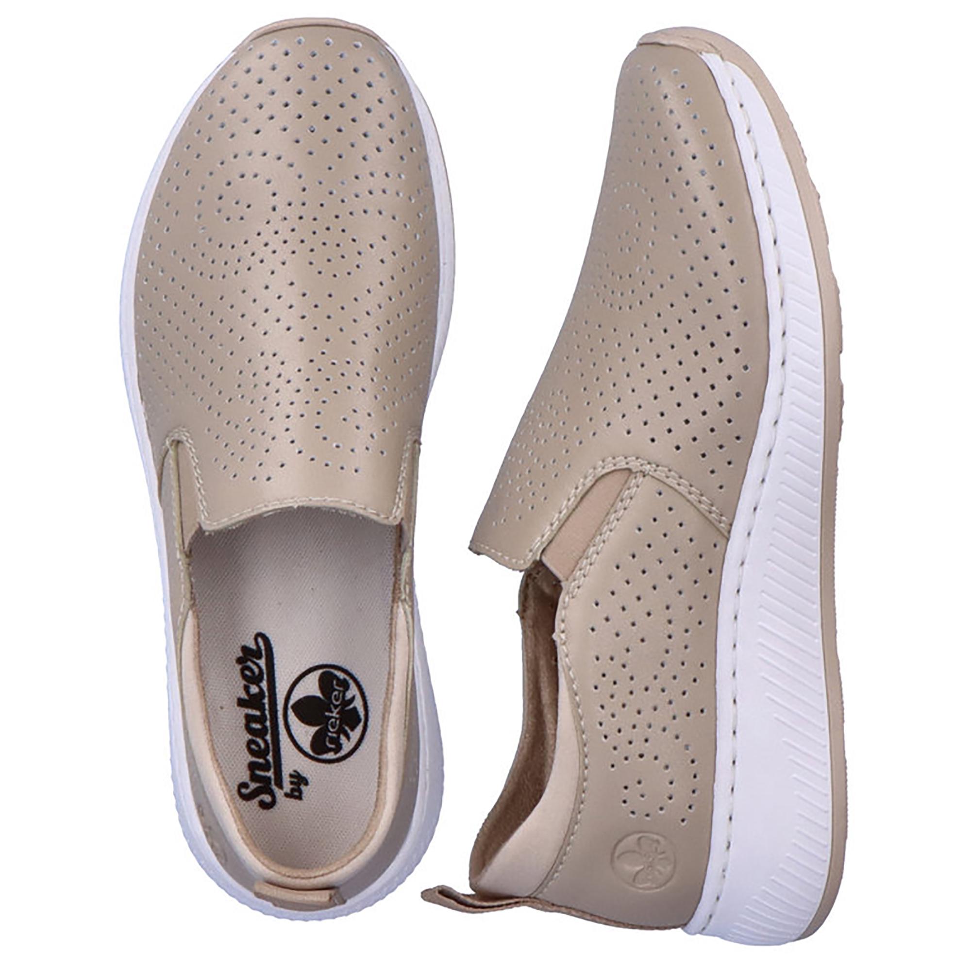 Слипоны женские весенние Rieker р. 37 Бежевый (089318-37) - фото 2