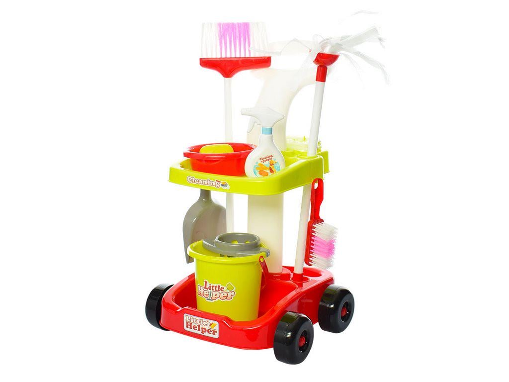 Набор для уборки с тележкой Limo Toy ведро/совок/швабра Красный (667-33-35)