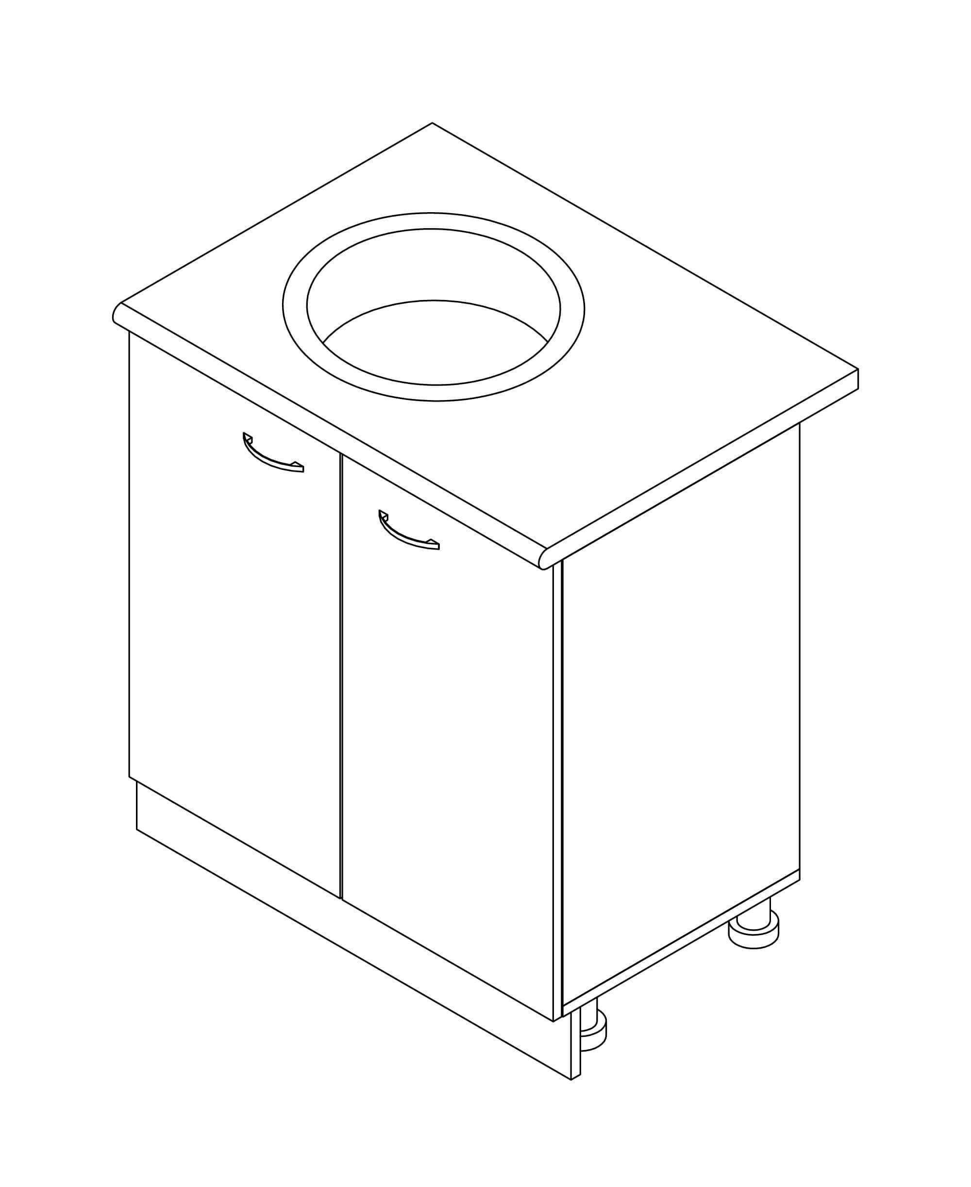 Тумба-мийка дводверна МАКСІ-МЕблі з врізною мийкою зі стільницею 1-й кат. складська програма 700 Дуб сонома/Білий гладкий (70052) - фото 2 Тумба-мийка дводверна МАКСІ-МЕблі з врізною мийкою зі стільницею 1-й кат. складська програма 700 Дуб сонома/Білий гладкий (70052) - фото 2