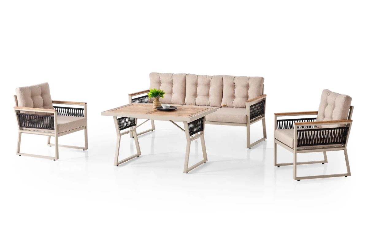 Комплект уличной мягкой мебели в стиле Loft с металлическим каркасом (KS-1349-YR)