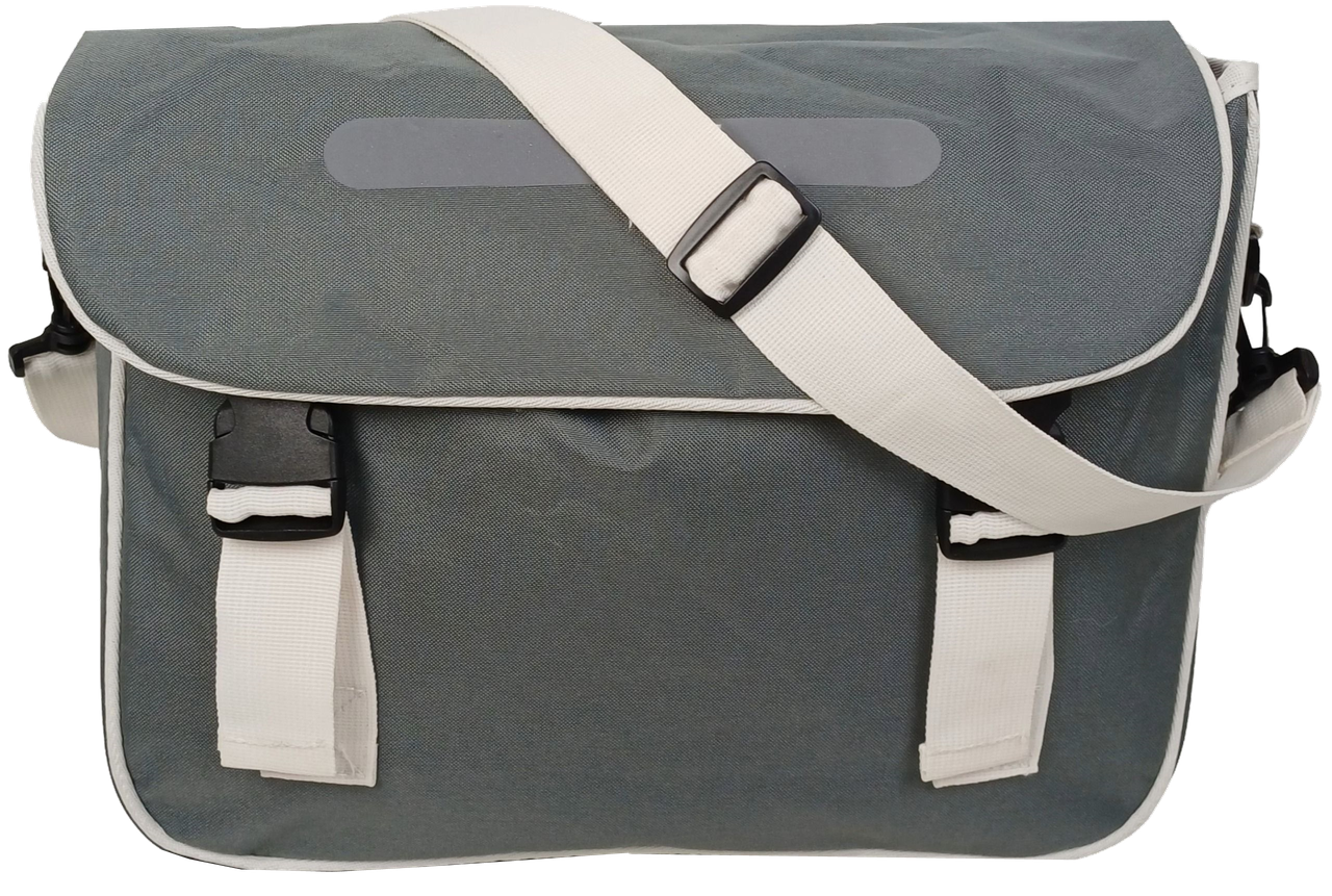 Сумка велосипедная Bikemate 20 л с дождевиком 2в1 на багажник/через плечо Серый