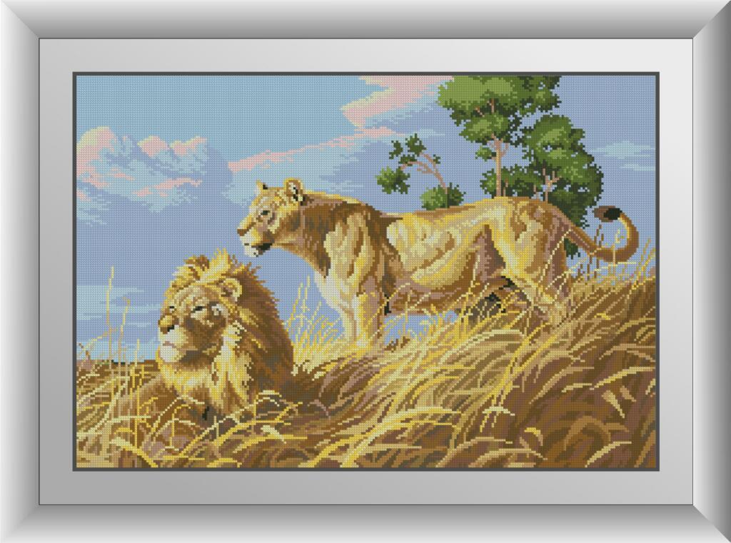 Алмазна мозаїка Dream Art Африканські леви 42x62 см (DA.30052)