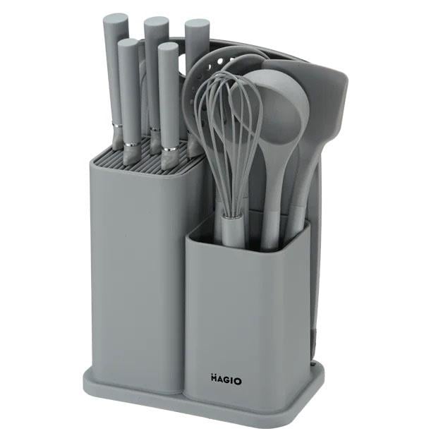 Набір кухонного приладдя силіконового Magio MG-1097G ножі/лопатки 12 предметів (13353481) Набір кухонного приладдя силіконового Magio MG-1097G ножі/лопатки 12 предметів (13353481)