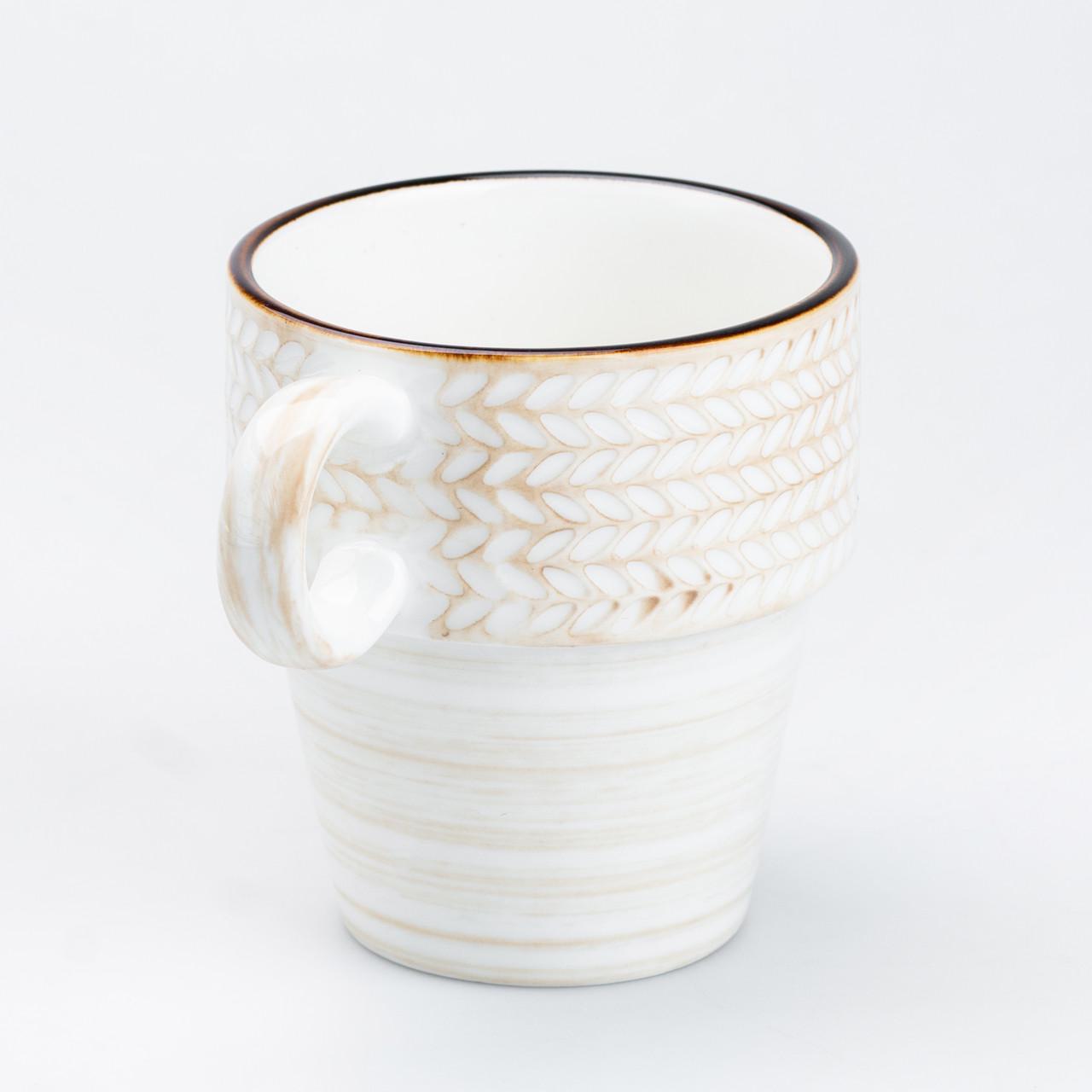 Чашка керамическая кружка для кофе чая 350 мл Белый (4506) - фото 4 Чашка керамическая кружка для кофе чая 350 мл Белый (4506) - фото 4