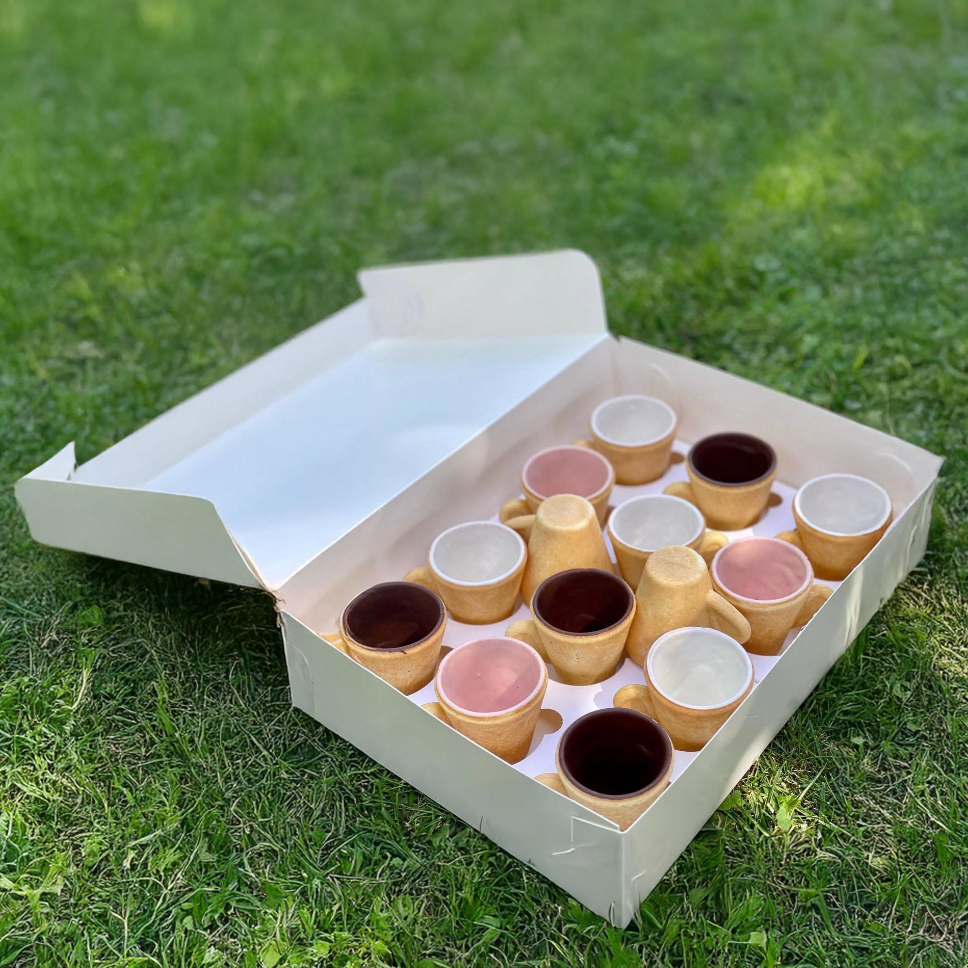 Подарочный набор 14 шт. съедобных чашек на Новый год/Рождество/Николая печенье/шоколад для горячих напитков (Е500135)