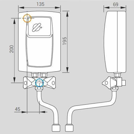 Нагрівач води проточний електричний Kospel Twister EPS2-3.5 220В (23355229) - фото 2 Нагрівач води проточний електричний Kospel Twister EPS2-3.5 220В (23355229) - фото 2