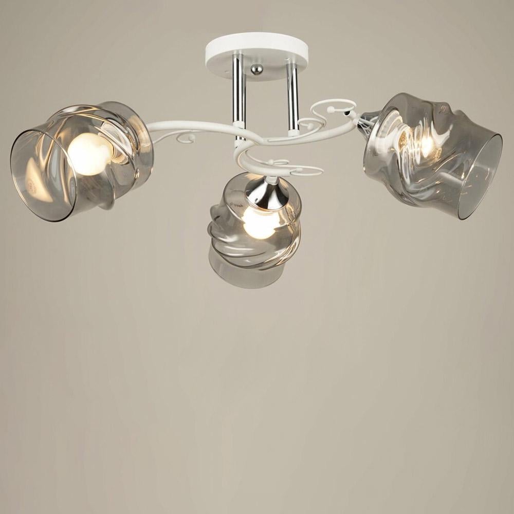 Люстра потолочная Light House SRS-19601/3 WT/CH плафон серый Белый/Хром