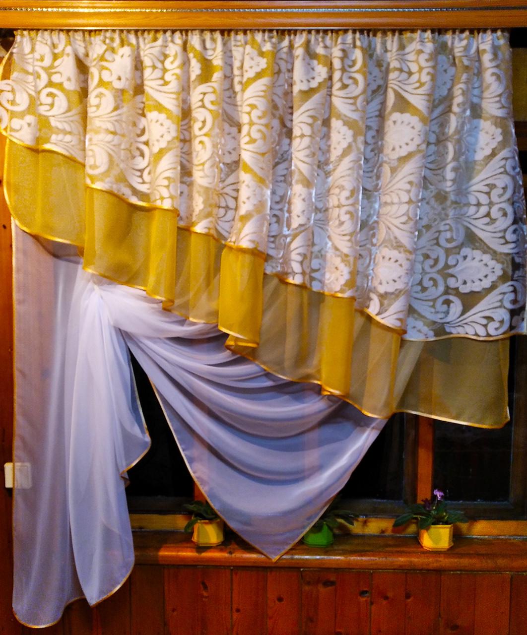 Занавеска готовая короткая Алия эльзас Белый - фото 3 Занавеска готовая короткая Алия эльзас Белый - фото 3