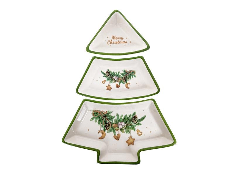 Менажница Новый год керамическая 25х2,5 см (858-0147)