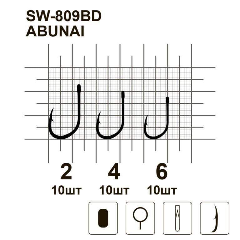 Крючки MiniMax Abunai SW-809BD №6 10 шт. - фото 3