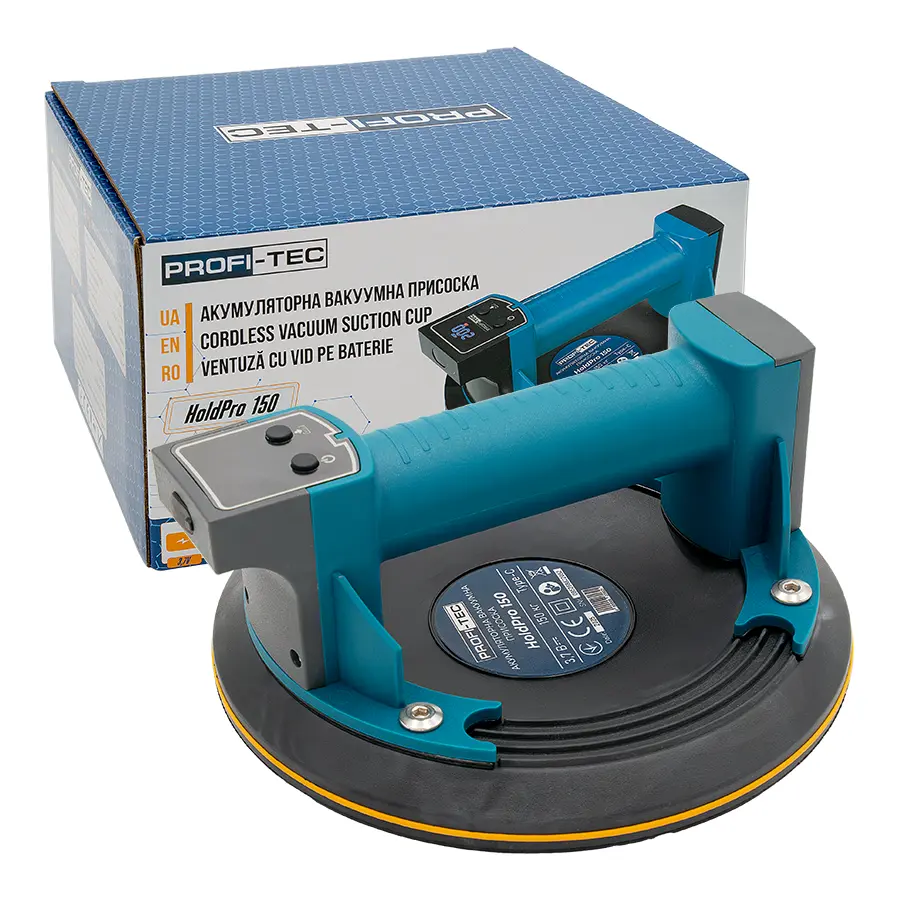 Присоска для скла акумуляторна PROFI-TEC HoldPro 150 вбудований акумулятор 3,7 В/1,5 Аг (007062)