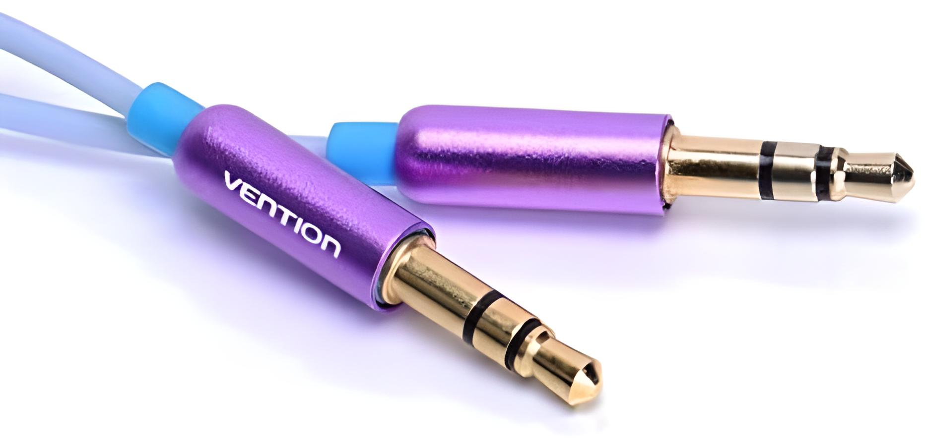 AUX аудио кабель Vention Audio Cable Gold Plated 3,5 тонкий круглый провод 3 м Violet/Grey (VAB-A41-S300)