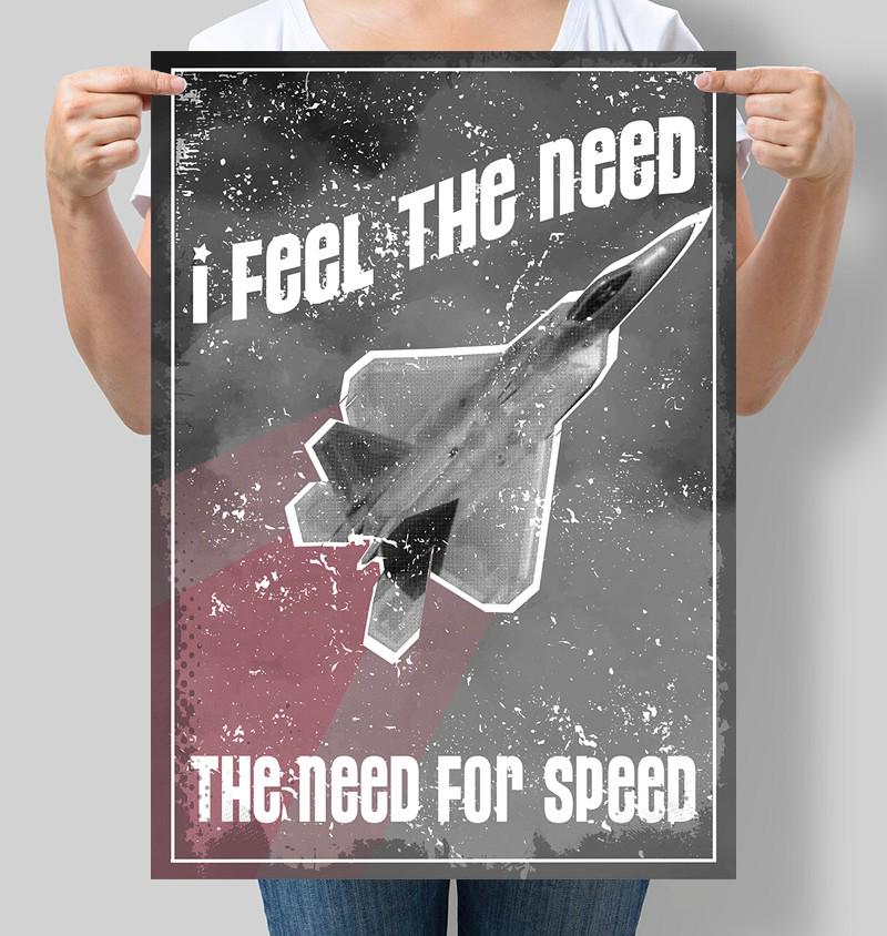 Постер мотивационный I feel the need the need for speed 42x60 см A2 без рамки (M181_A2)