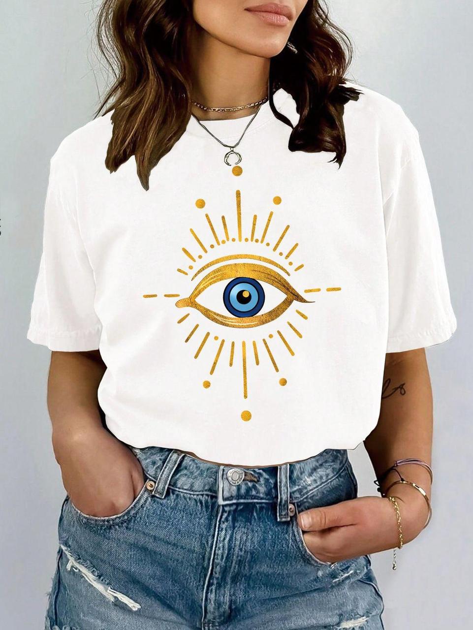 Футболка женская с принтом Pin-000-305 повседневная L Белая