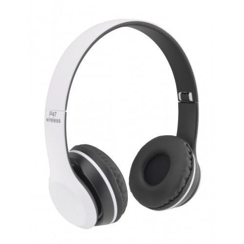 Беспроводные Bluetooth наушники P47BT Bluetooth MP3 FM радио MicroSD Белый (12080/1mel)