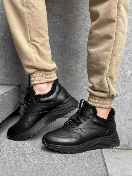 Кроссовки женские кожаные с натуральным мехом р. 40 26 см Черный - фото 4 Кроссовки женские кожаные с натуральным мехом р. 40 26 см Черный - фото 4