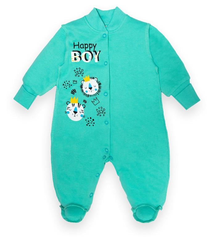 Комбинезон детский хлопковый для мальчика Gabbi КВ-22-2-18 62 см Мятный (13300)