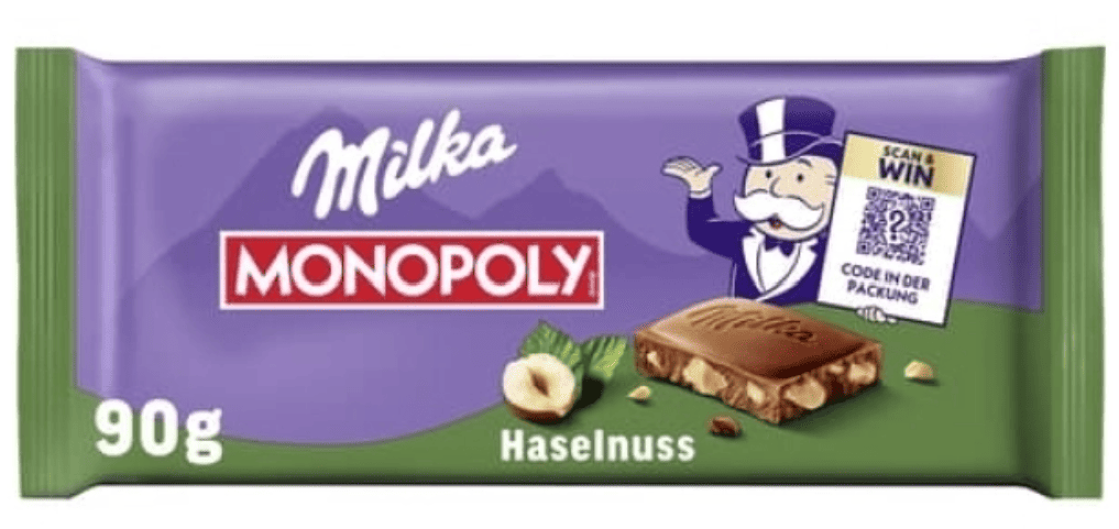 Шоколад Milka Monopoly Chocolate Hazelnut 90 г (3000809422)