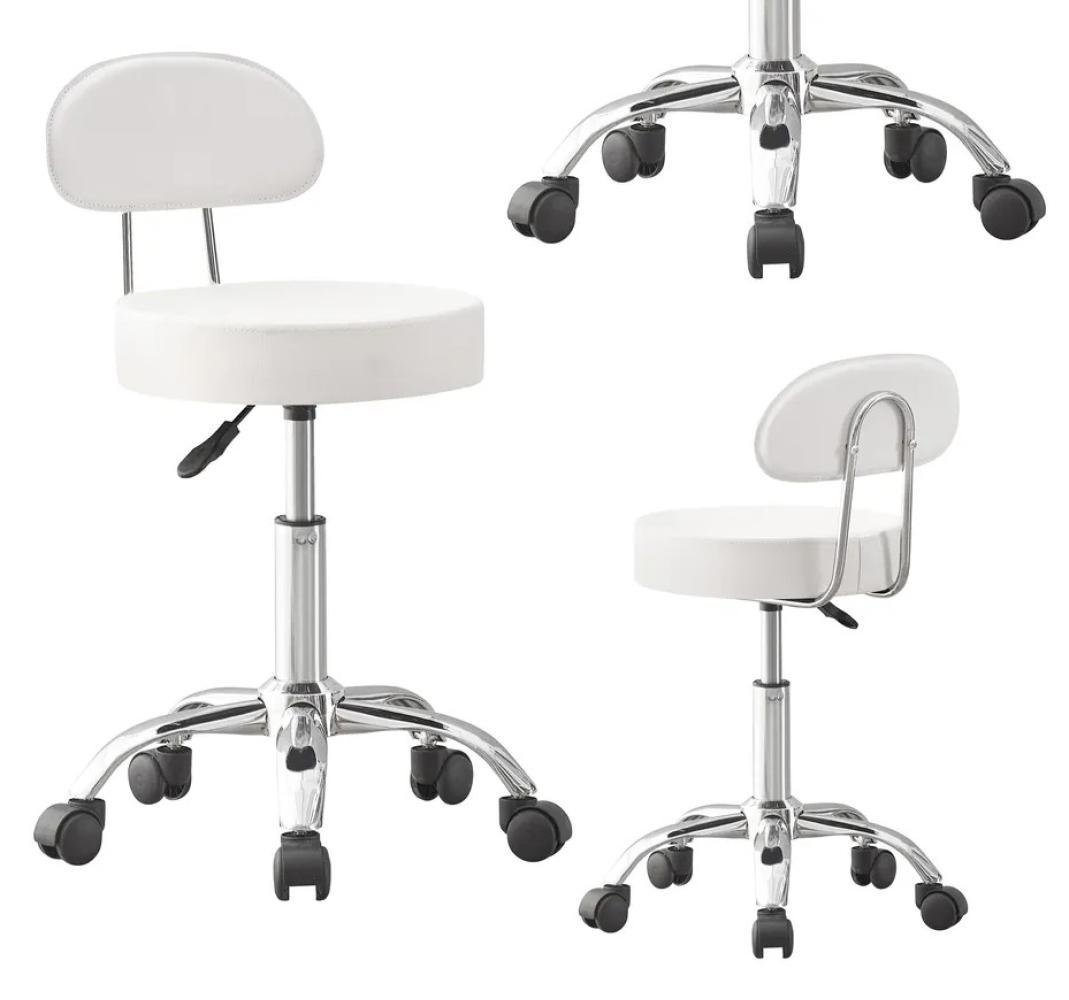 Крісло-табурет Bonro B-491 поворотне зі спинкою на колесах Білий (106-76-40300050) - фото 3 Крісло-табурет Bonro B-491 поворотне зі спинкою на колесах Білий (106-76-40300050) - фото 3