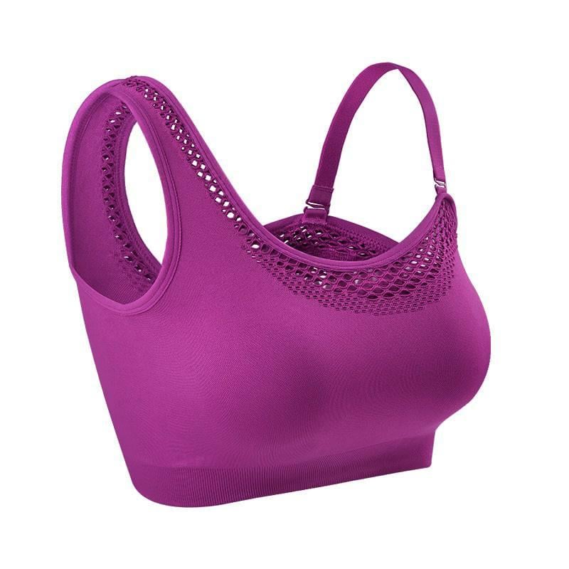 Костюм спортивный с перфорацией без пуш-ап топ/леггинсы M Фиолетовый (IK03M) - фото 2 Костюм спортивный с перфорацией без пуш-ап топ/леггинсы M Фиолетовый (IK03M) - фото 2