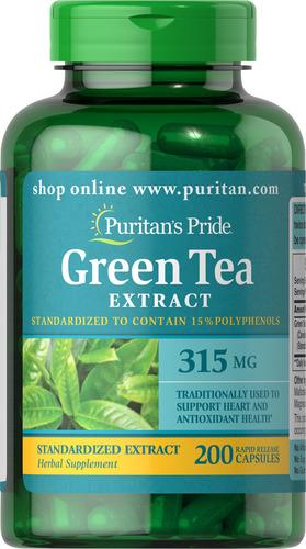 Зеленый чай Puritan's Pride Green Tea Standardized Extract 315 мг 200 caps (3132)