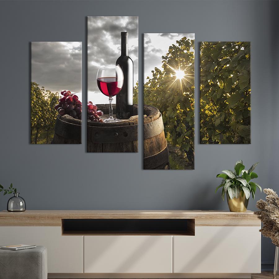 Картина модульная из 4 частей Урожай красного вина M 89x56 см (281-42) Картина модульная из 4 частей Урожай красного вина M 89x56 см (281-42)