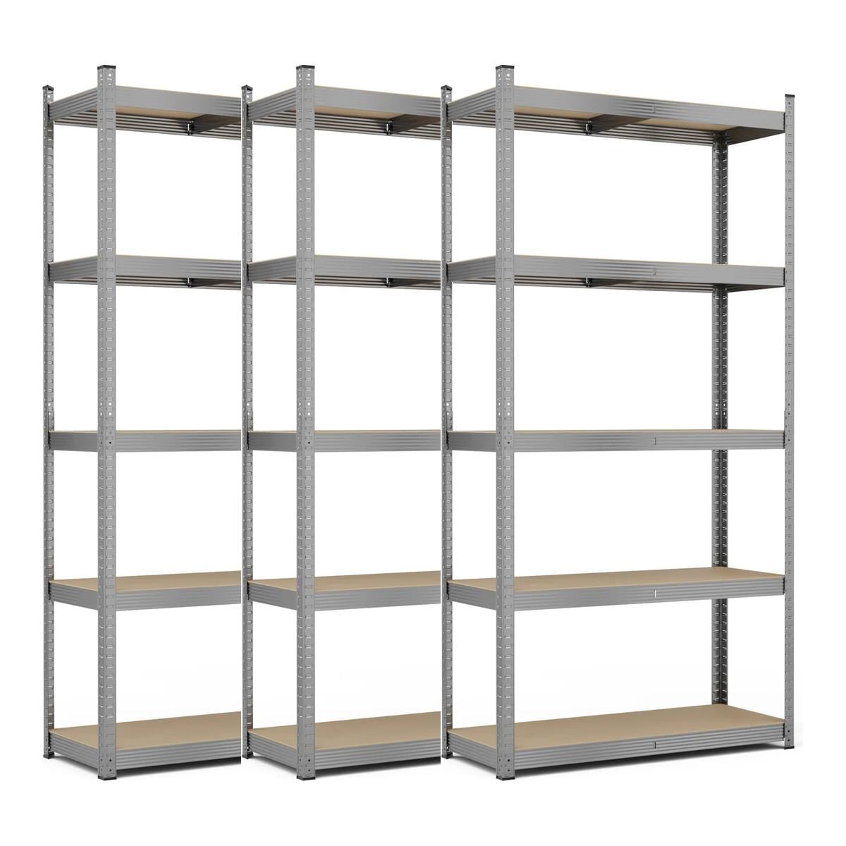 Комплект из 3 стеллажей металлических 2220x1100x450 мм оцинкованных StahlPro 5 полок МДФ