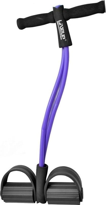Эспандер с упором для ног LiveUp SOFT PULL Фиолетовый (LS3205)