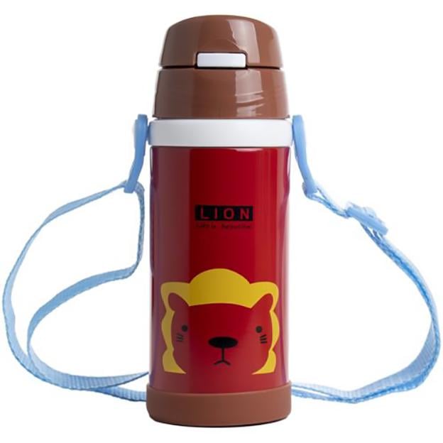 Термос-поилка с ремешком Stenson 350 мл Лев (MMS-MT-2086)