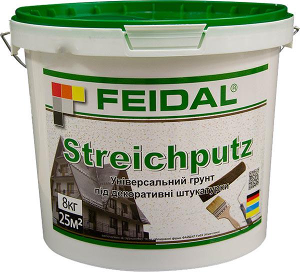 Грунт-краска Feidal Streichputz адгезионная с мраморной крошкой для внутренних и наружных работ база А 8 кг Белый (1816664179) - фото 1