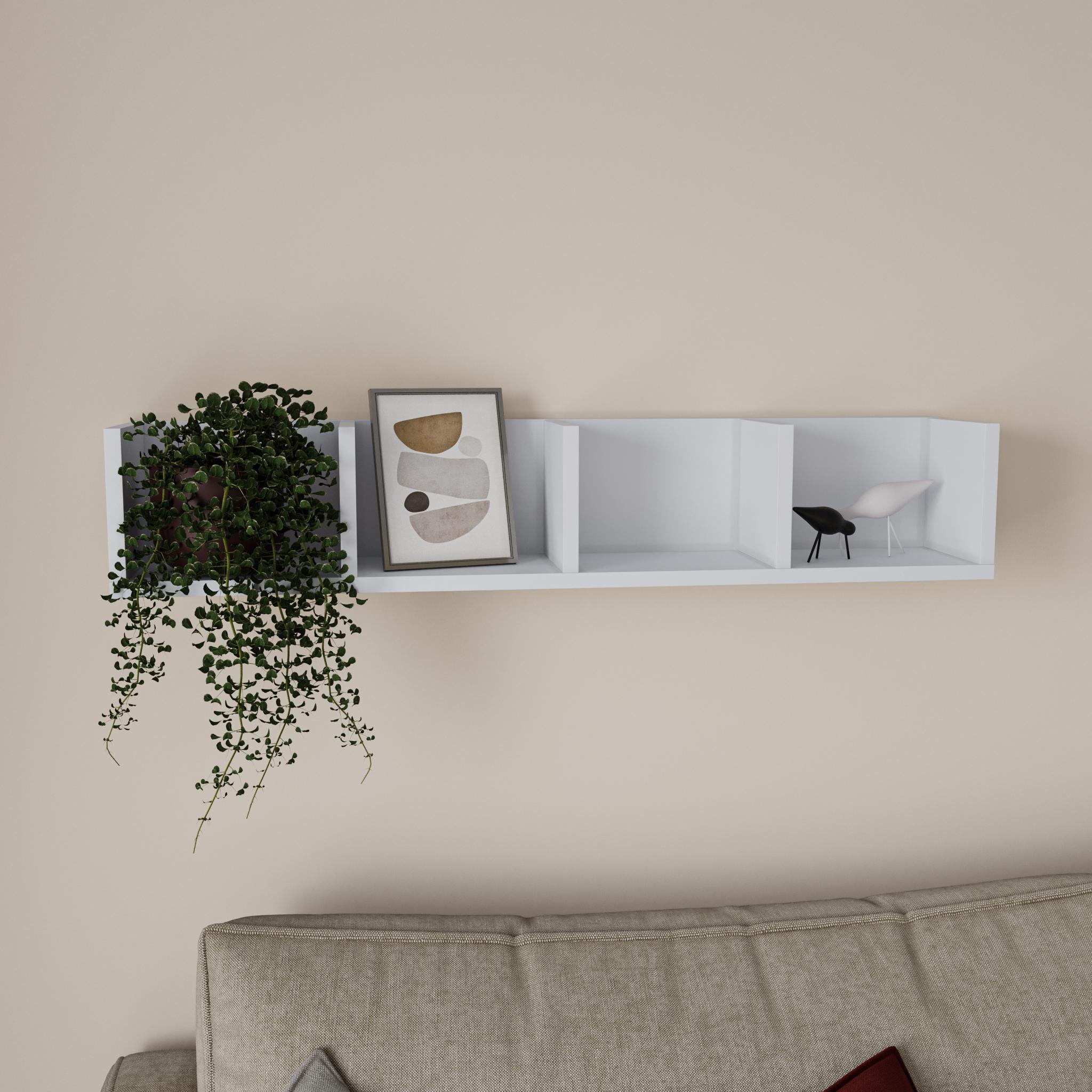 Полочка подвесная 914х166х166 мм на 4 открытых отдела Белый (GT-31) Полочка подвесная 914х166х166 мм на 4 открытых отдела Белый (GT-31)