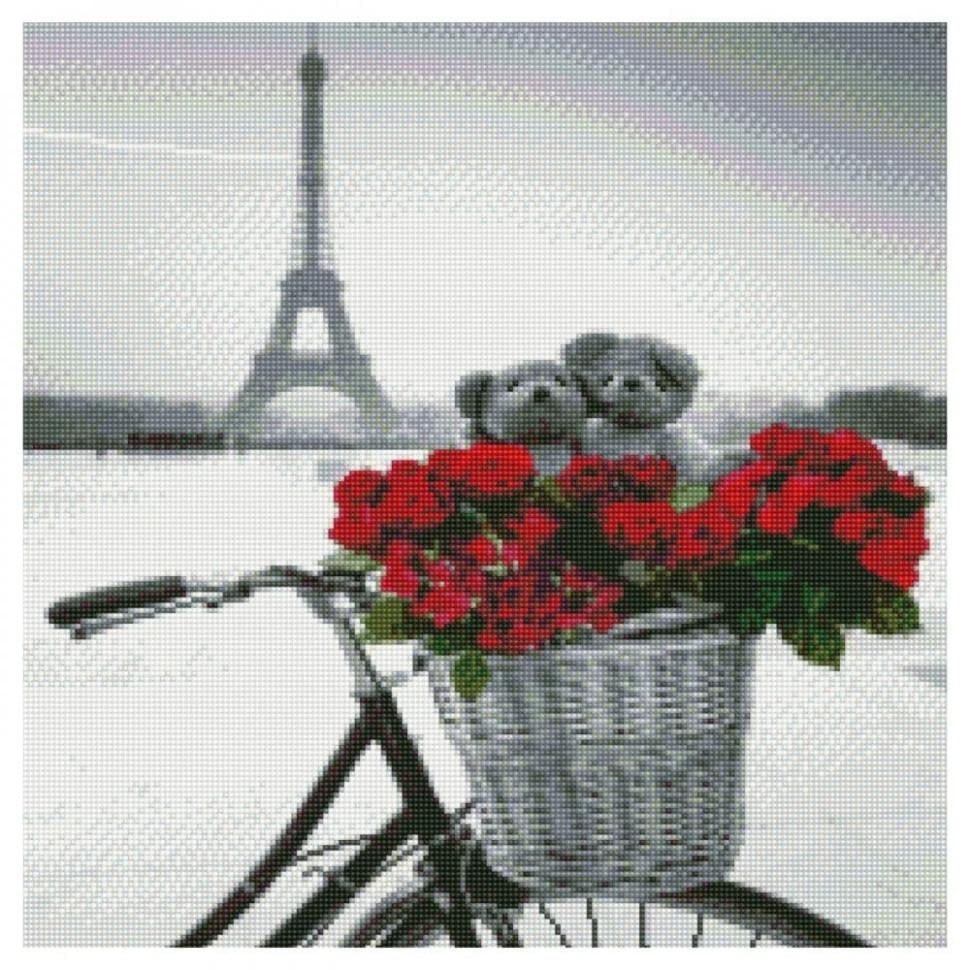 Алмазная мозаика Strateg Мишки в Париже 50x50 см (GA0015)
