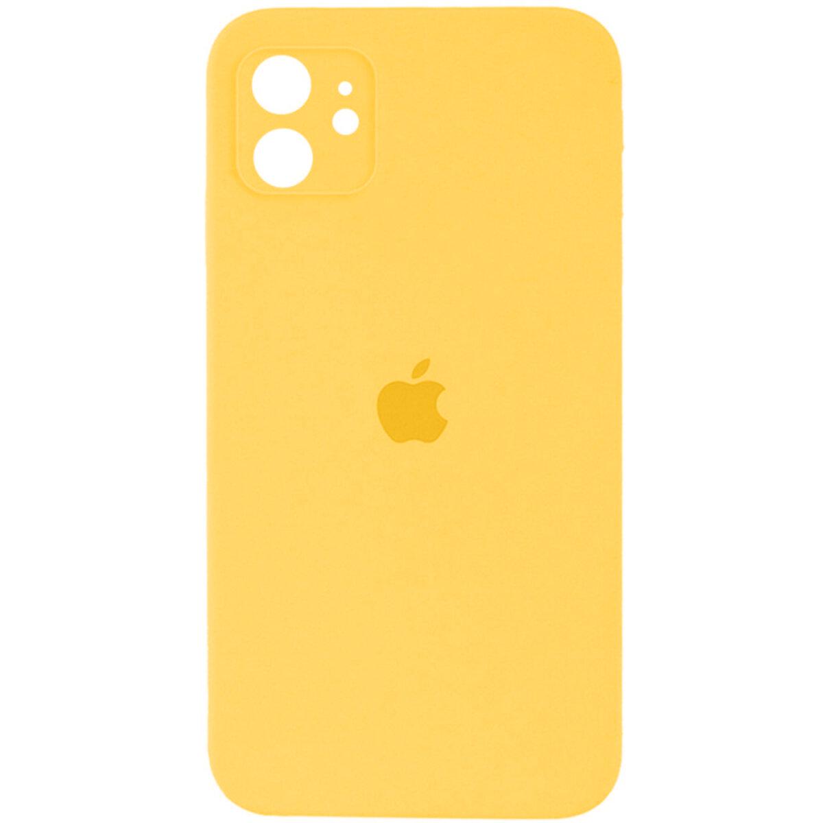 Протиударний чохол для Apple iPhone 12 Silicone Full Case AA Camera Protect / Sunny Yellow