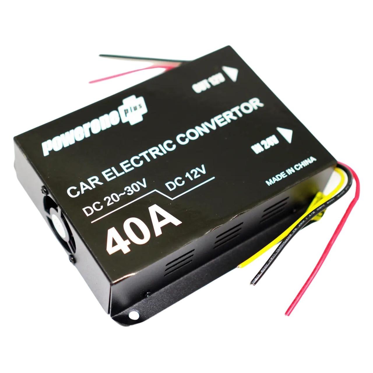 Перетворювач напруги автомобільний PowerOne 24 В 12 В 40 A Black (3_06398) - фото 2 Перетворювач напруги автомобільний PowerOne 24 В 12 В 40 A Black (3_06398) - фото 2