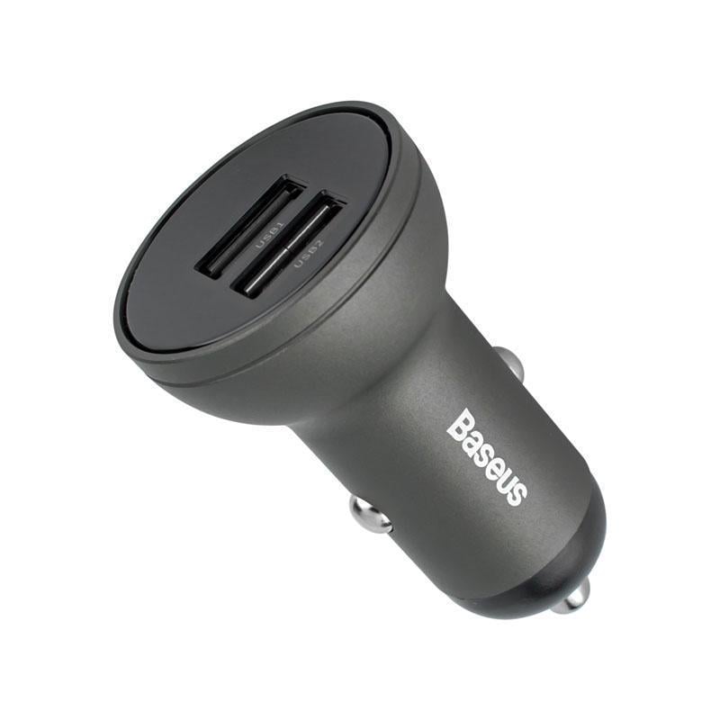 Зарядний пристрій автомобільний BASEUS Digital Display Dual USB 4,8A 24W Grey (231662)