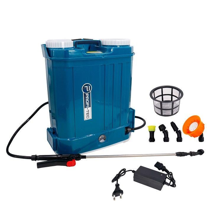 Опрыскиватель аккумуляторный PROFI-TEC PS1610 3,1 л/мин бак 16 л дальность 8-10 м аккумулятор 12 В 8,0 Ач (005970)