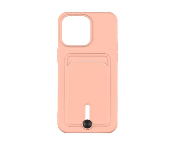 Чехол накладка TPU Colorfull Pocket Card для iPhone 15 Plus 19.Pink sand