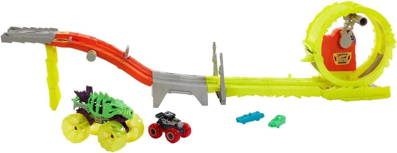 Игровой набор Hot Wheels Power smashers Monster Trucks Заряжай и преследуй (HXT05)