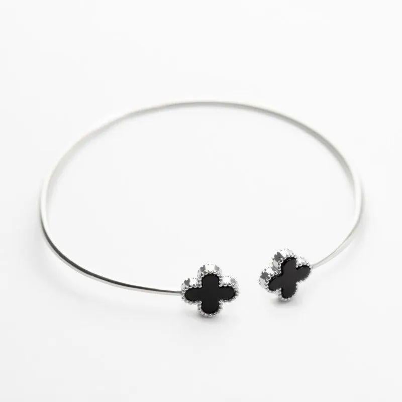 Браслет серебряный Night Clover Bangle 925° (Б2О/1014)