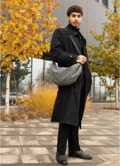 Мужская сумка хобо Sambag тканевая Серый (722058428) - фото 7 Мужская сумка хобо Sambag тканевая Серый (722058428) - фото 7