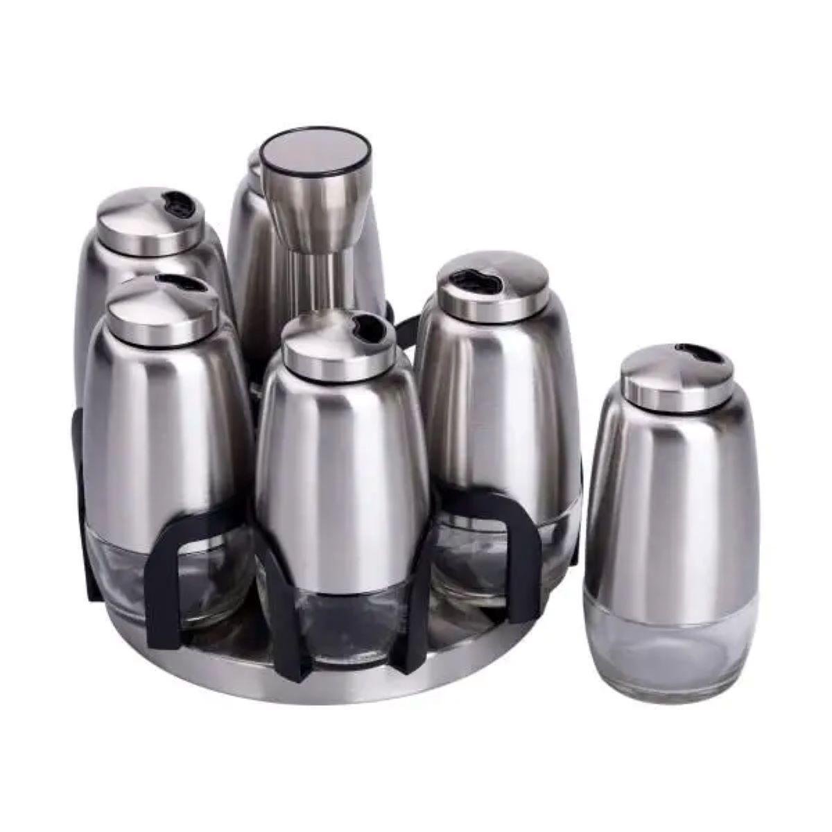 Набір баночок для спецій карусель 6 шт. 15х15х16 см (HP-1300) - фото 3 Набір баночок для спецій карусель 6 шт. 15х15х16 см (HP-1300) - фото 3