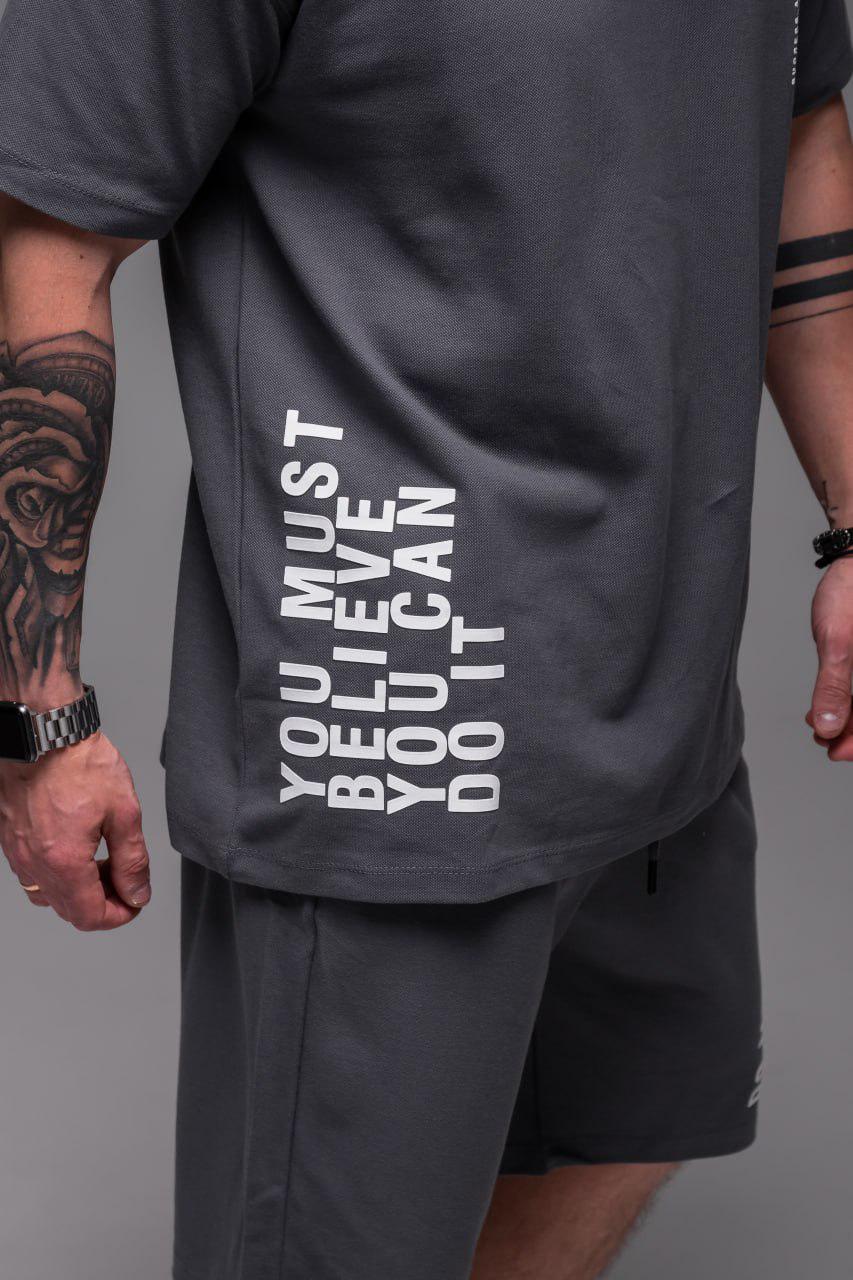 Прогулочный костюм мужской Must Believe оверсайз M Графитовый (2385) - фото 5