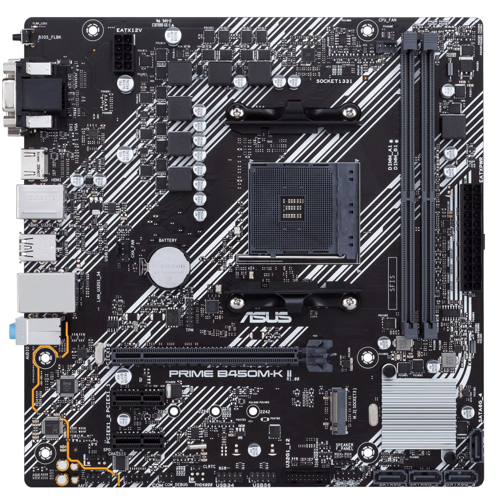 Материнська плата Asus PRIME B450M-K II AM4 DDR4 HDMI DVI-D VGA microATX (578182)