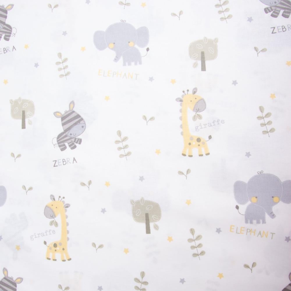 Ткань бязь ранфорс для постельного белья Зверята 130 гр/м2 240 см Серый (7,28225/9)